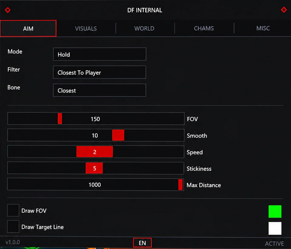Delta Force aimbot menu